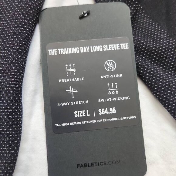Fabletics Mens Black Training Day Long Sleeve Tee - Size Large - Picture 4 of 5